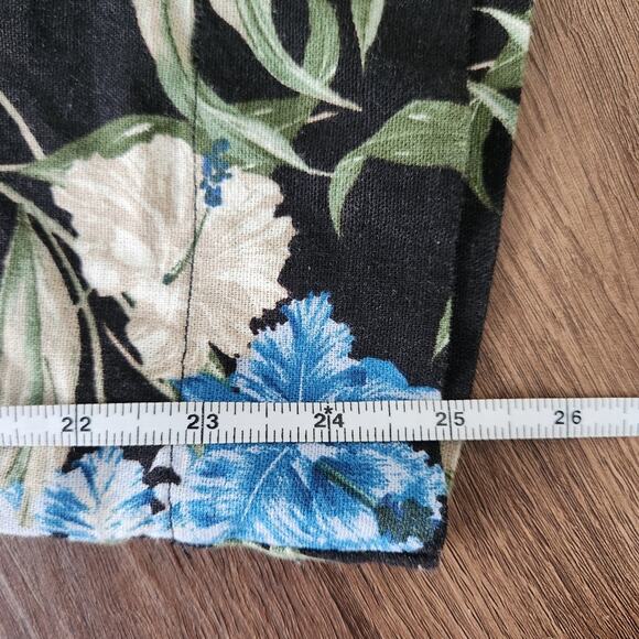 Kensie Linen Blend Floral Pull On Pants XL Minimalist Lagenlook Beach Summer - Picture 7 of 7